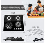 Load image into Gallery viewer, Bonhle H Modern Kitchen Digimark Glass Top Gas Stove - 4 Burner New 51x59cm
