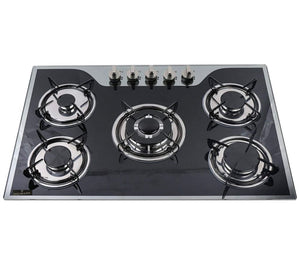 Home Kitchen Bonhle H Digital Glass Top Gas Stove - 5 Burner 77x51cm