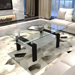 Load image into Gallery viewer, Modern Design Indoor Versatile 2-Tier Glass Coffee Table
