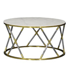 Load image into Gallery viewer, Modern and Classy Gold Metal Legs and a Marble Surface Coffee Table
