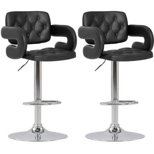 Pair of - MAK Faux Leather Luxury Barstools with armrests