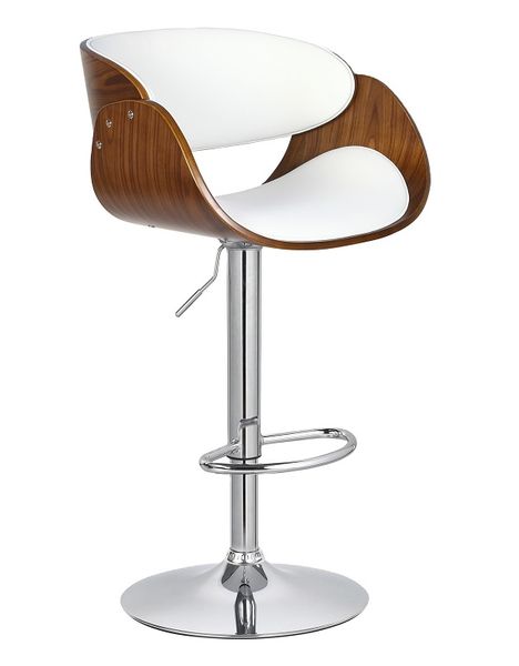 Figo Wooden cutout barstool with faux leather - White