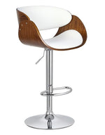 Load image into Gallery viewer, Figo Wooden cutout barstool with faux leather - White
