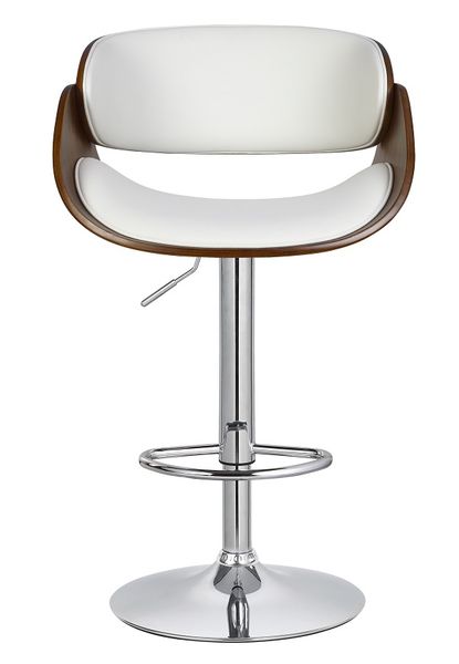 Figo Wooden cutout barstool with faux leather - White - Set of 2