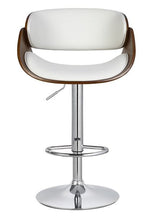 Load image into Gallery viewer, Figo Wooden cutout barstool with faux leather - White - Set of 2
