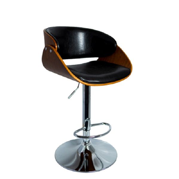 Figo Wooden cutout barstool with faux leather