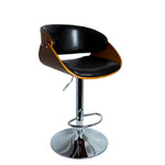 Load image into Gallery viewer, Figo Wooden cutout barstool with faux leather
