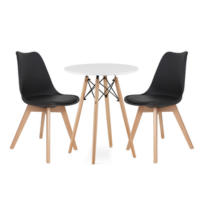 Dining Suites - Rounded Dining Table with Two Padded Chairs