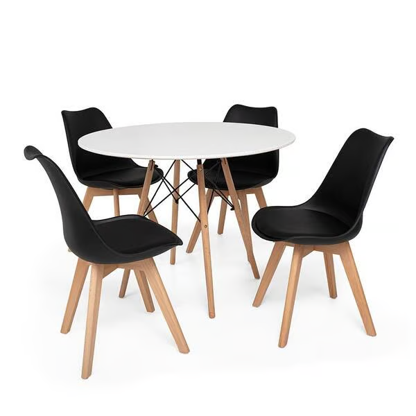 Dining Sets - Round Dining Table with Four Padded Chairs