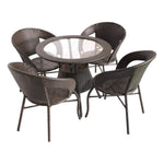 Load image into Gallery viewer, Patio Set - 5 Piece - Brown - 0000Art
