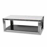 Load image into Gallery viewer, Coffee Tables - Rectangular Faux Marble Top with Steel Frame
