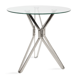 Dining Tables - Glass Top - Silver Chrome Legs