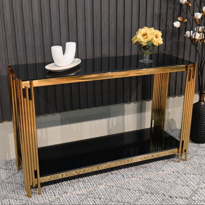 Bali Console Table Gold Frame