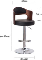 Load image into Gallery viewer, Adjustable Bar Stool Chair with Metal Height and Leather / Wood
