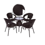 Load image into Gallery viewer, Patio Set - 5 Piece - Brown Colour - 4 Pack - 0000Art
