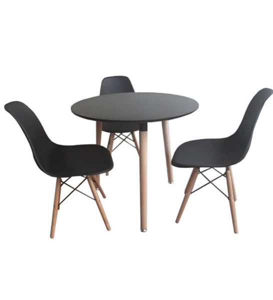 Table & 3 Chairs - Black