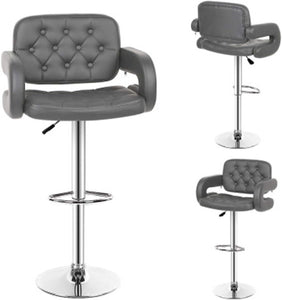 Bar Stools / Kitchen Breakfast Chairs - Set of Two - Grey Colour