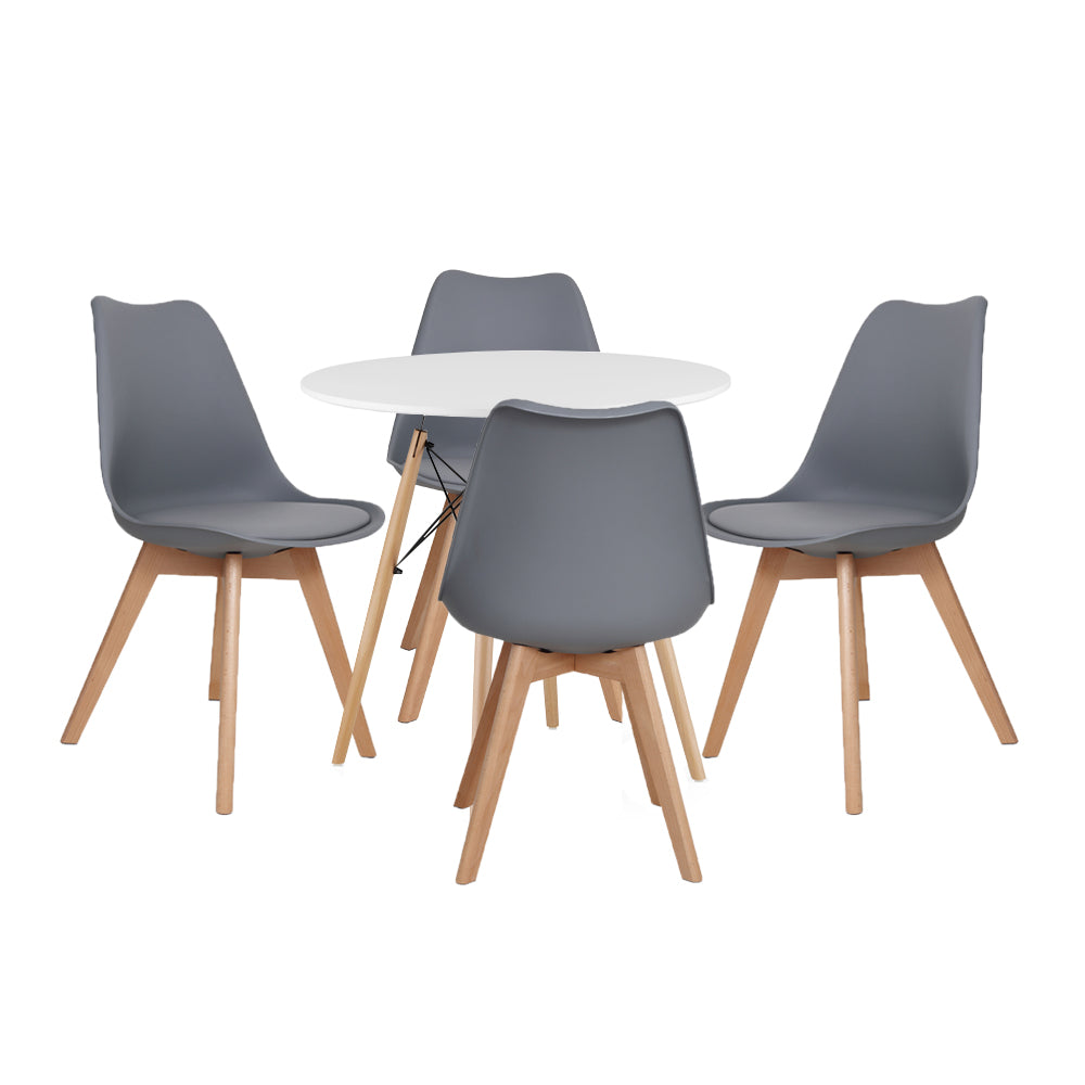 Dining Sets - Round Dining Table with Four Padded Chairs