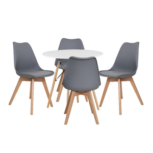 Dining Sets - Round Dining Table with Four Padded Chairs