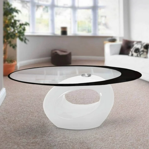 Coffee Tables - Oval Tempered Glass Top