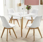 Load image into Gallery viewer, Dining Suite / Set - White Square Dining Table with Four Padded Chairs
