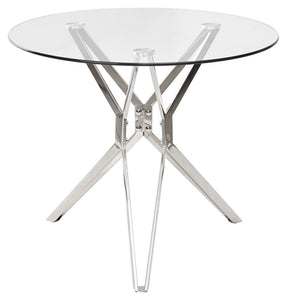 Dining Tables - Glass Top - Silver Chrome Legs