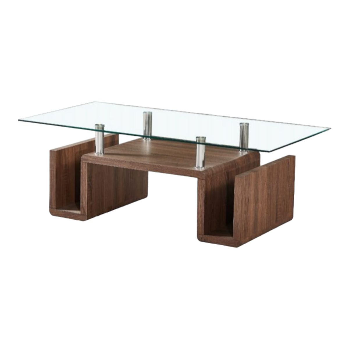 Coffee Tables - Glass Top - Brown Colour