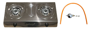 Aruif- Silver Two Burner Auto Ignition Stainless Steel Gas Stove