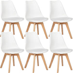 Load image into Gallery viewer, Dining Chair Set - Six Pack - Soft Padded Shell Chair with Wood Legs
