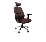 Load image into Gallery viewer, Reclining Office Chair With Head and Arm Rest - Brown
