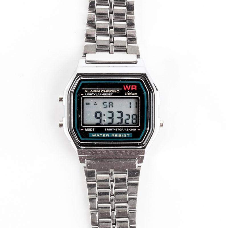 Retro Classic Design Steel Digital Wristwatch (silver)-0000Art-