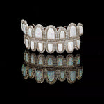 Load image into Gallery viewer, White Opal Design &amp; CZ Iced Diamond Teeth Grillz
