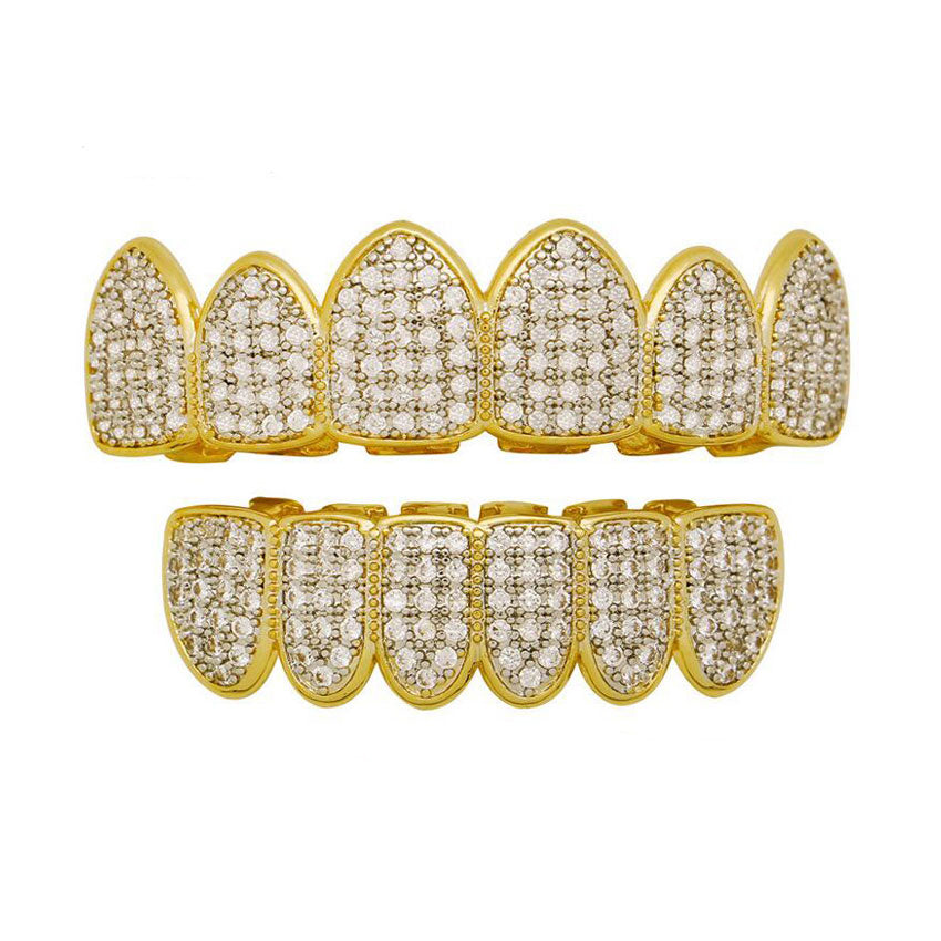 Iced Out Gold Grills with AAA Grade CZ - 0000Art