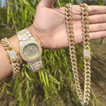 Load image into Gallery viewer, Iced Out Watch + Cuban Chain + Bracelet - 0000Art
