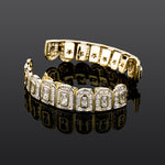 Load image into Gallery viewer, Gold Grills with Zirconia Baguette - 0000Art
