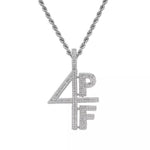 Load image into Gallery viewer, 4PF “Four Pockets Full” Lil Baby Inspired Iced CZ Pendant (silver) - 0000Art
