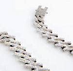 Load image into Gallery viewer, Iced Out Silver Cuban Chain in Zirconia Jewels - 0000Art
