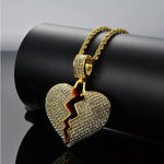 Load image into Gallery viewer, Iced Out Heart Broken Necklace - 0000Art
