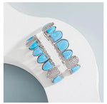 Load image into Gallery viewer, Blue Opal Design &amp; CZ Iced Diamond Teeth Grillz
