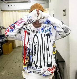 VLONE white graffiti hoodie