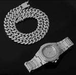 Load image into Gallery viewer, Iced Out Watch + Cuban Chain + Bracelet - 0000Art
