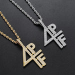 Load image into Gallery viewer, 4PF “Four Pockets Full” Lil Baby Inspired Iced CZ Pendant (silver) - 0000Art
