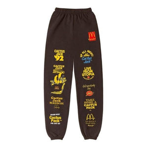 Travis Scott x McDonald's Sticker Bomb Sweatpants Brown