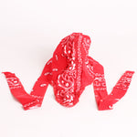 Load image into Gallery viewer, Cotton Biker Durag Headwrap in Red Paisley Pattern - 0000Art
